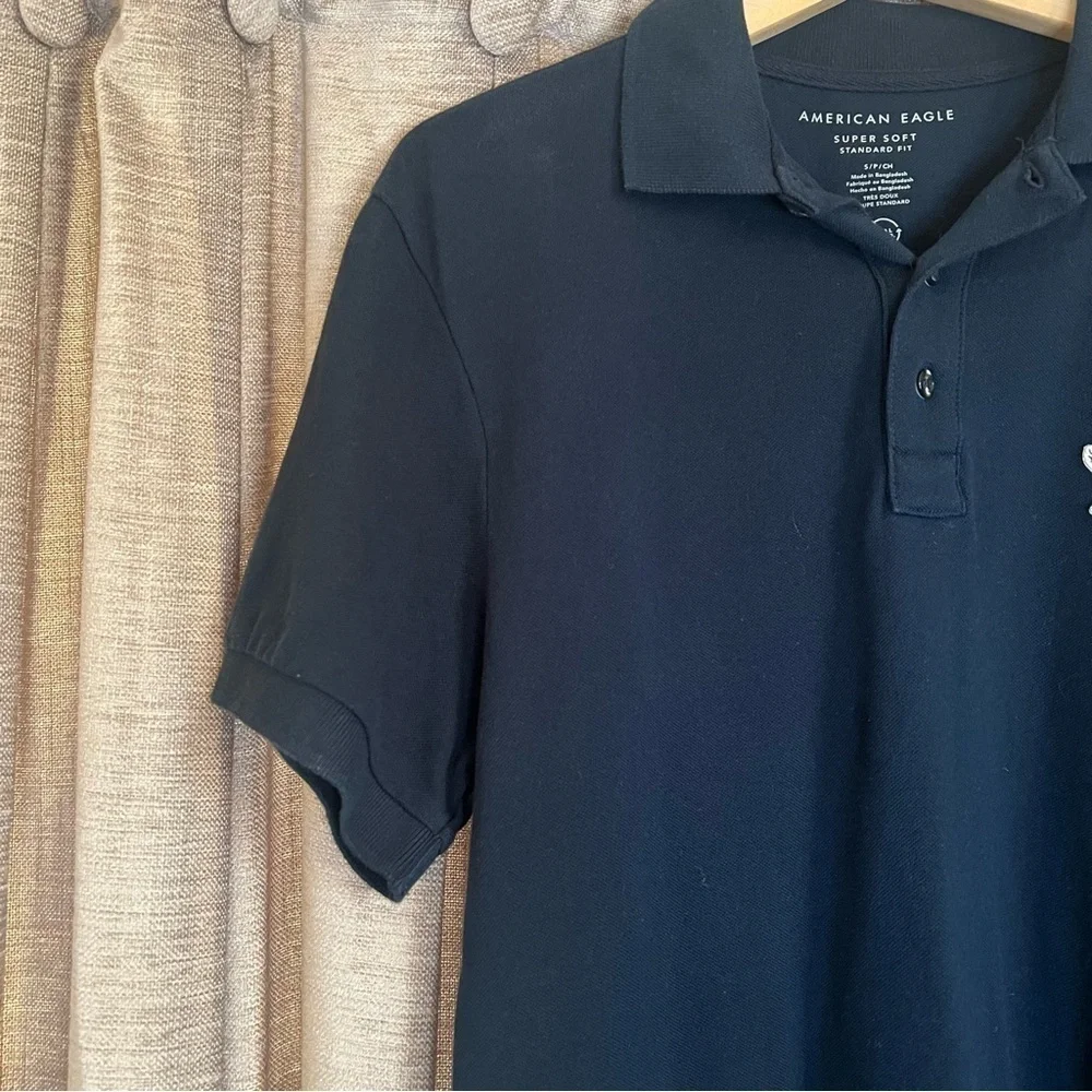 American Eagle Flex Slim Fit Pique Polo Navy Size Small